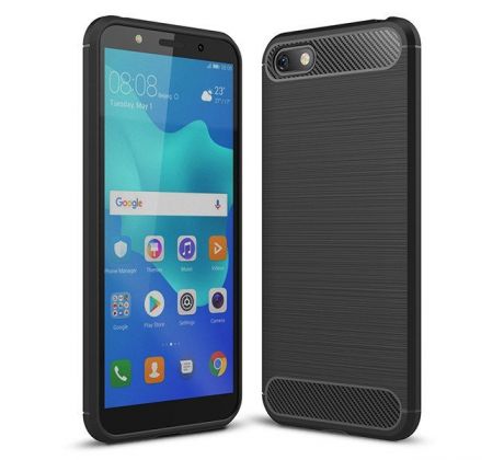 Púzdro CARBON CASE pre HUAWEI Y5 (2018)/HONOR 7S - čierne