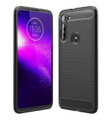Púzdro CARBON CASE pre MOTOROLA MOTO G8 POWER - čierne