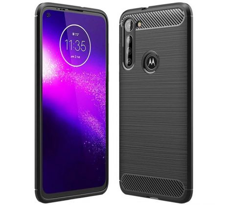 Púzdro CARBON CASE pre MOTOROLA MOTO G8 POWER - čierne