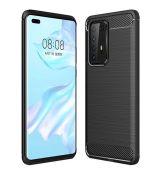 Púzdro CARBON CASE pre HUAWEI P40 PRO - čierne
