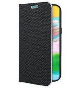 Púzdro knižkové LUNA BOOK CARBON  pre SAMSUNG GALAXY A41 (A415F) - čierne