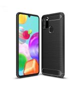 Púzdro CARBON CASE pre SAMSUNG GALAXY A21s (A217F) - čierne