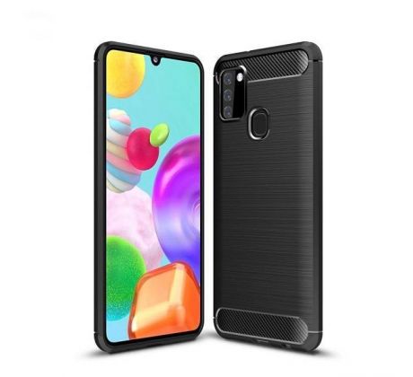 Púzdro CARBON CASE pre SAMSUNG GALAXY A21s (A217F) - čierne