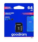 Pamäťová karta GOODRAM MICRO SDXC  64GB class 10 UHS I 100mb/s - s adaptérom
