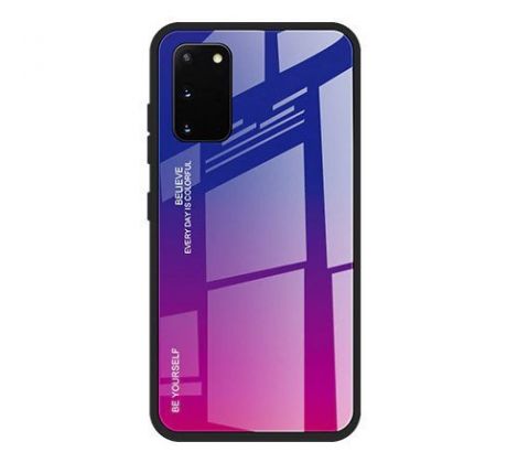 Púzdro GRADIENT GLASS CASE pre SAMSUNG GALAXY A41 (A415F) - ružovo fialové