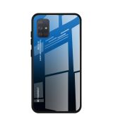 Púzdro GRADIENT GLASS CASE pre SAMSUNG GALAXY A71 (A715F) - čierno modré