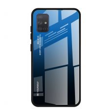Púzdro GRADIENT GLASS CASE pre SAMSUNG GALAXY A71 (A715F) - čierno modré