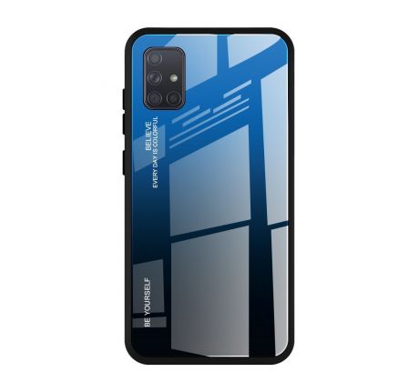 Púzdro GRADIENT GLASS CASE pre SAMSUNG GALAXY A71 (A715F) - čierno modré