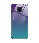 Púzdro GRADIENT GLASS CASE pre XIAOMI REDMI NOTE 9S - zeleno fialová