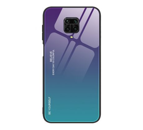 Púzdro GRADIENT GLASS CASE pre XIAOMI REDMI NOTE 9S - zeleno fialová