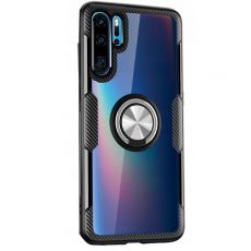 Púzdro CARBON RING CASE  pre HUAWEI P30 PRO - čierne