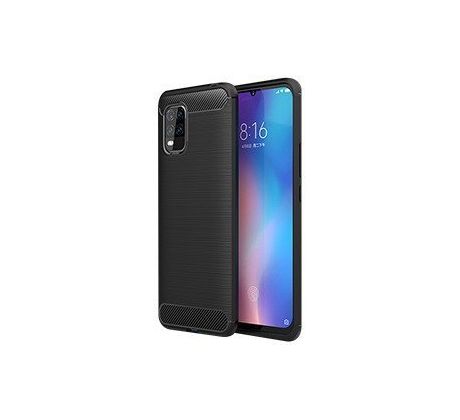 Púzdro CARBON CASE pre XIAOMI Mi 10 LITE - čierne