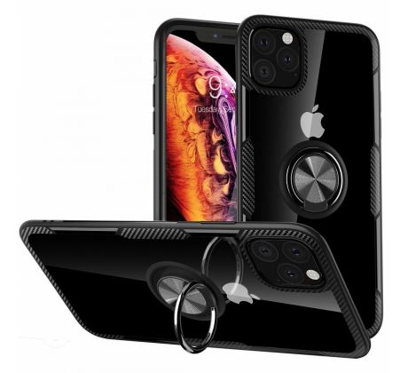 Púzdro CARBON RING CASE  pre APPLE IPHONE 11 PRO 5,8" - čierne