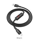 Kábel HOCO S13 CENTRAL TIMING LCD LIGHTNING 8pin - čierne