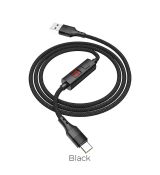 Kábel HOCO S13 CENTRAL TIMING LCD TYP C - čierny