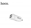 Autonabíjačka HOCO 2xUSB 2.4A +kabel USB 8-PIN Lightning kábel - biela