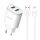 Sieťová nabíjačka KAKU QIFAN DUAL PORT 2,4A + kábel LIGHTNING 1m (KSC-372) - biela