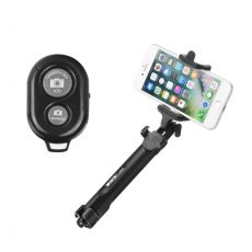 Držiak na SELFIE s BLUETOOTH s ovládaním a funkciou statívu - čierny