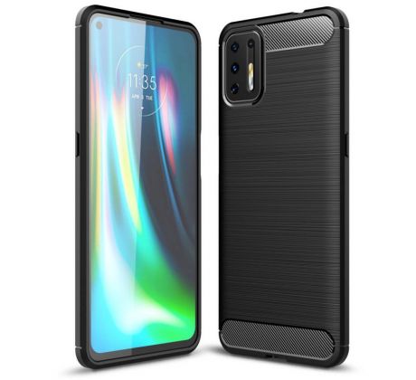 Púzdro CARBON CASE pre MOTOROLA MOTO G9 PLUS - čierne