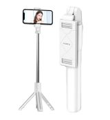 SELFIE tyč KAKU LEPAI (KSC-344) s BLUETOOTH s ovládaním a funkciou statívu - biely