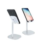 Teleskopický držiak na smartfón na stôl - strieborný