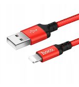 Kábel HOCO X14 LIGHTNING iPHONE 2A NYLON 1m - červený