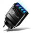 Sieťová nabíjačka Wall Charger 4xUSB QC 3.0 (BK376) - čierna