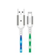 Odolný zvukovo riadený USB LED kábel KAKU (KSC-114) - LIGHTNING 3,2A 1 m