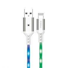 Odolný zvukovo riadený USB LED kábel KAKU (KSC-114) - LIGHTNING 3,2A 1 m