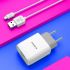Sieťová nabíjačka KAKU DUAL PORT 2,4A + kábel LIGHTNING 1m (KSC-397) - biela