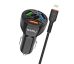 Autonabíjačka KAKU (KSC-493) 3xUSB 20W 4,8A QC3.0 +kabel USB 8-PIN Lightning kábel - čierna