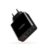 Sieťová nabíjačka ROCK T14 3xUSB 3A - čierna