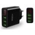 Sieťová nabíjačka ROCK T14 3xUSB 3A - čierna