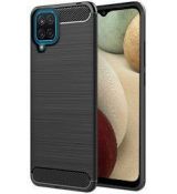 Púzdro CARBON CASE pre SAMSUNG GALAXY A12 (A125F) - čierne