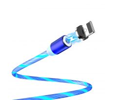 Kábel magnetický LIGHTNING LED 1 meter - modrý