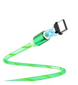 Kábel magnetický USB TYP-C LED 1 meter - zelený