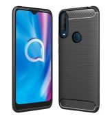 Púzdro CARBON CASE pre ALCATEL 1s (2020) - čierne