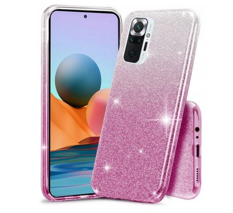 Púzdro SHINING CASE pre XIAOMI REDMI NOTE 10  - ružovo strieborné