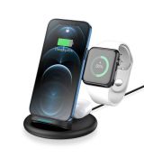 Bezdrôtová nabíjačka (iPhone 15W + Apple Watch 2.5W + AirPods 5W) DUX DUCIS C7 - čierna