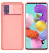 Púzdro SILICONE LENS CASE pre SAMSUNG GALAXY A51 (A515F) - broskyňové