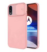 Púzdro SILICONE LENS CASE pre MOTOROLA MOTO E7 POWER - broskyňové