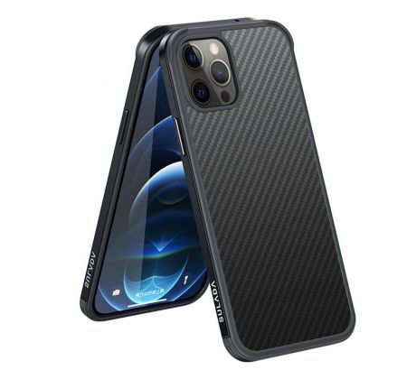 Púzdro (Zadný kryt) SULADA CARBON FIBER CASE pre APLLE iPHONE 12/12 PRO - čierne