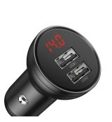 Nabíjačka do auta Baseus Digital Display Dual USB 4.8A 24W - šedá