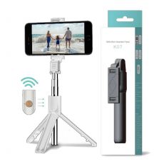 SELFIE tyč Selfie Stick Tripod K07 + diaľkové ovládanie Bluetooth - biela