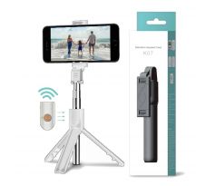 SELFIE tyč Selfie Stick Tripod K07 + diaľkové ovládanie Bluetooth - biela