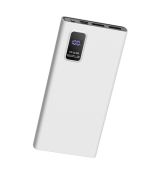 Externá batéria - Power Bank 10000mAh PD3.0 + QC3.0 LED Display (2xUSB + USB Type C + Micro USB) Platinet Polymer External Battery (45727) - biela