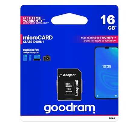 Pamäťová karta GOODRAM MICRO SDHC 16GB s adaptérom