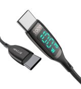 Kábel BlitzWolf BW-TC23, USB C na USB C s displejom 100W - čierny