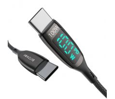 Kábel BlitzWolf BW-TC23, USB C na USB C s displejom 100W - čierny
