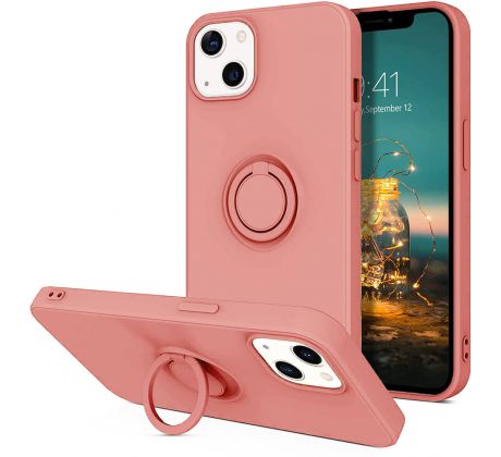 Púzdro SILICONE RING CASE  pre APPLE iPHONE 13 (6,1") - ružové